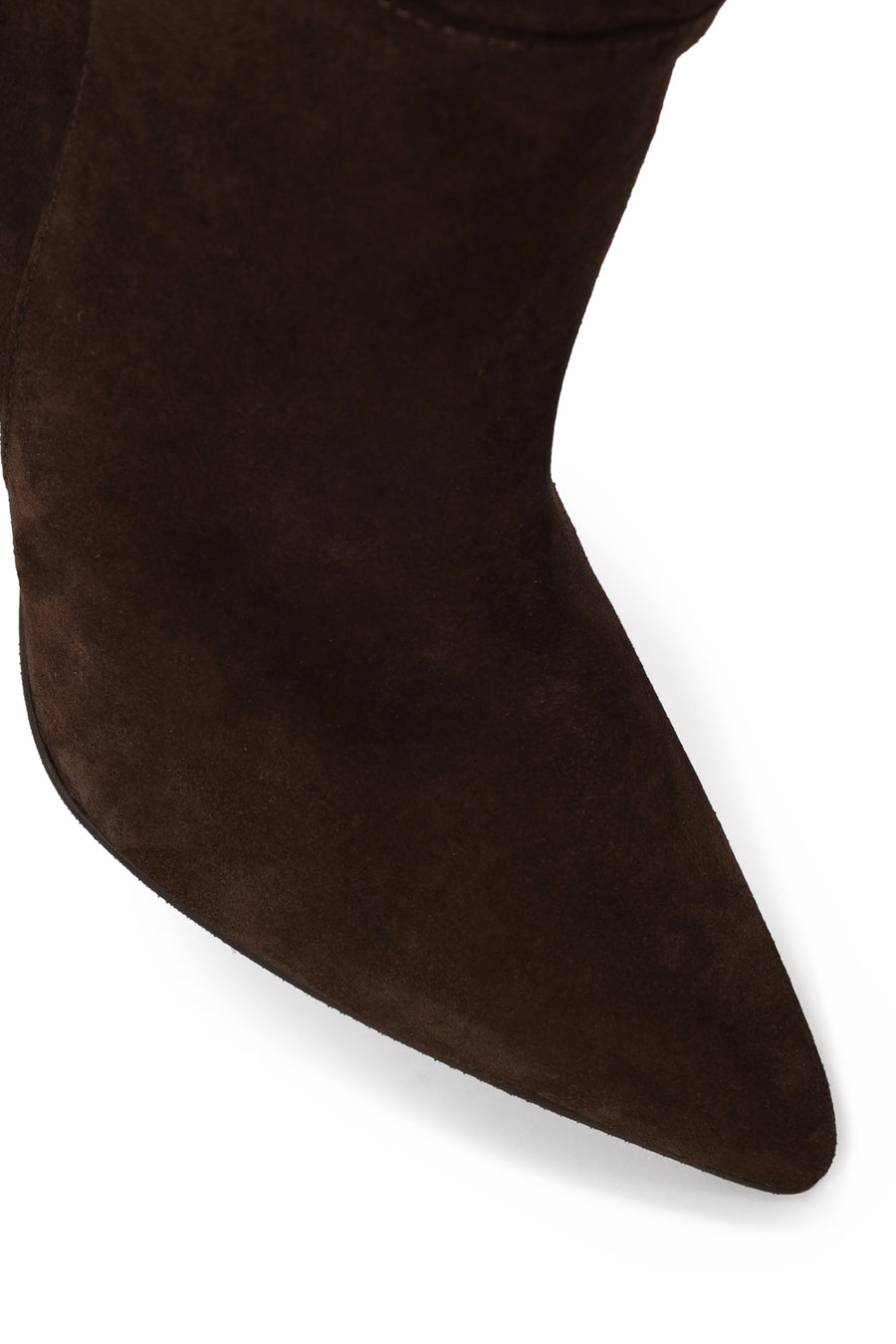 Woman Brown Thin-Heeled Suede Boots