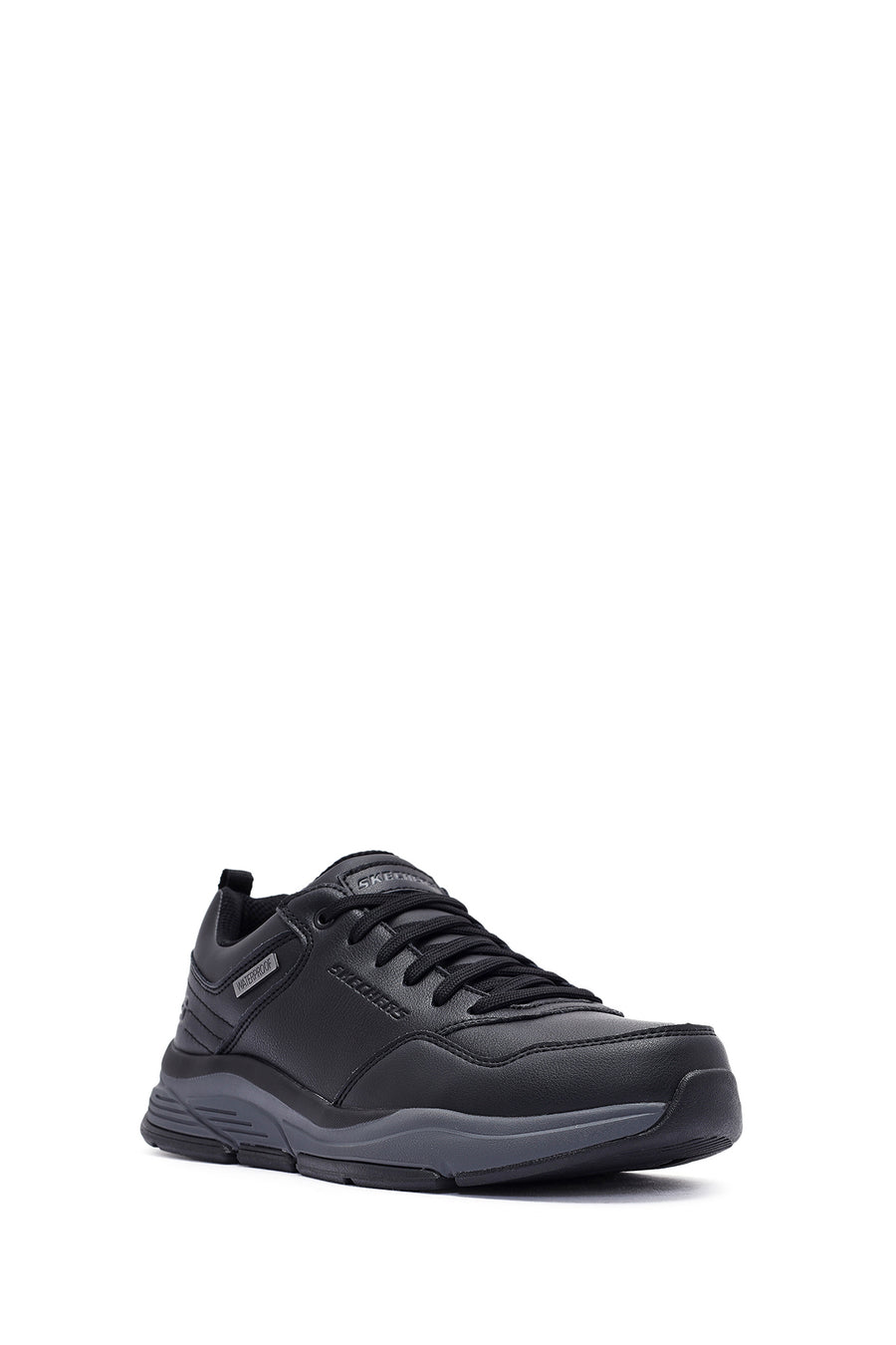 Skechers Men's Black Bengao Lace-Up Leather Sneakers