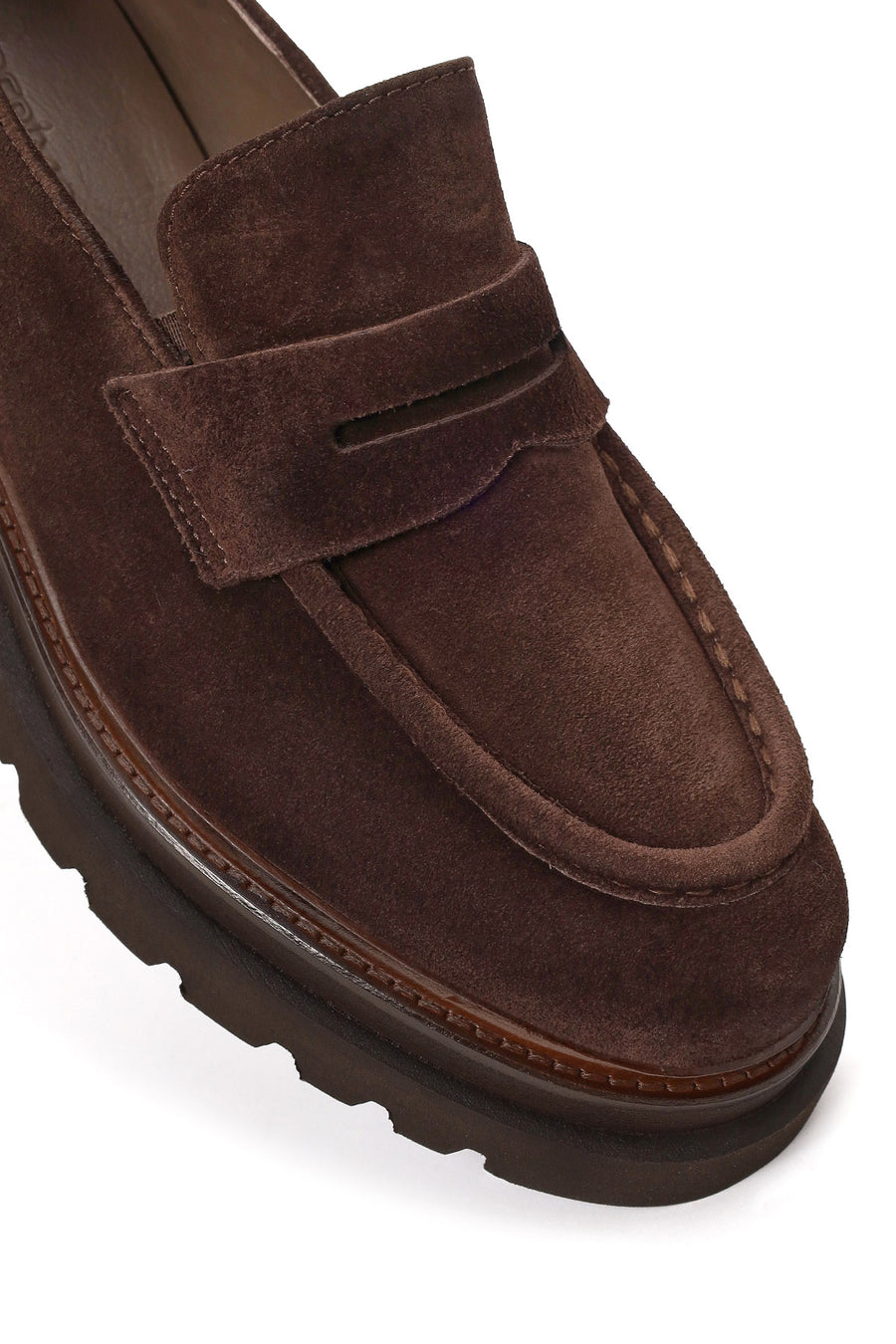 Male Brown Chunky-Soled Suede Loafers