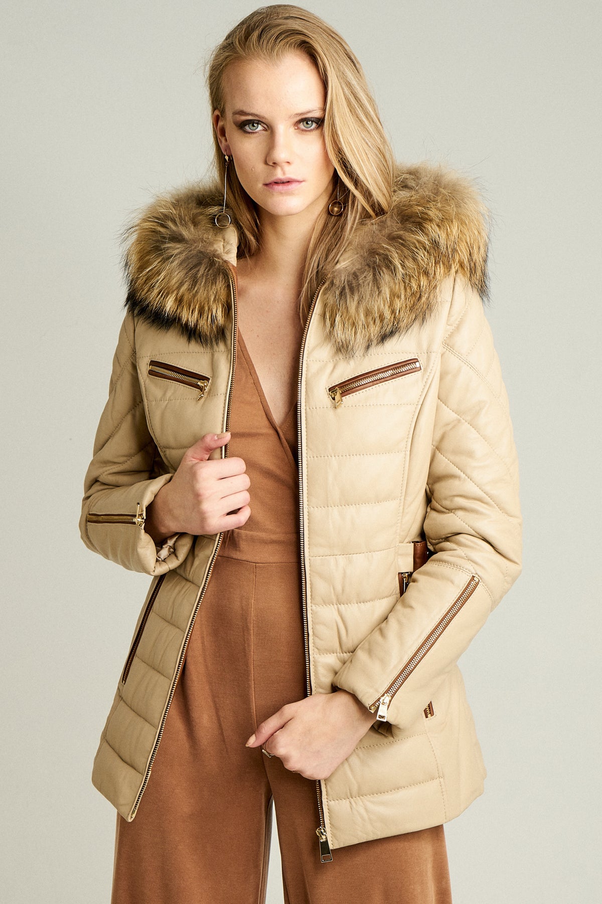 Meribel Women's Leather Jacket 17WGD5426U4 | Derimod