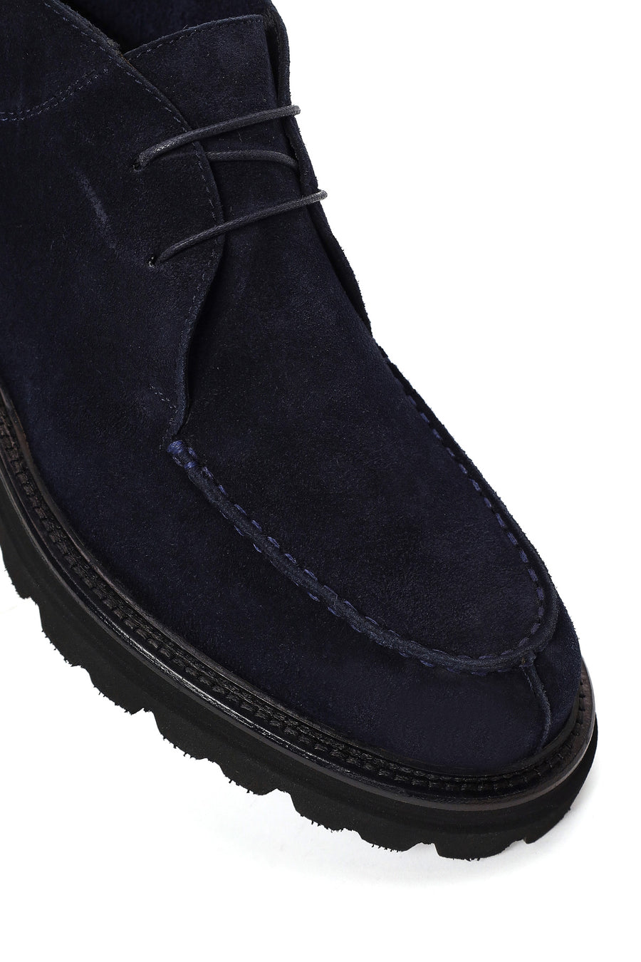 Male Navy Blue Lace-up Suede Casual Boots