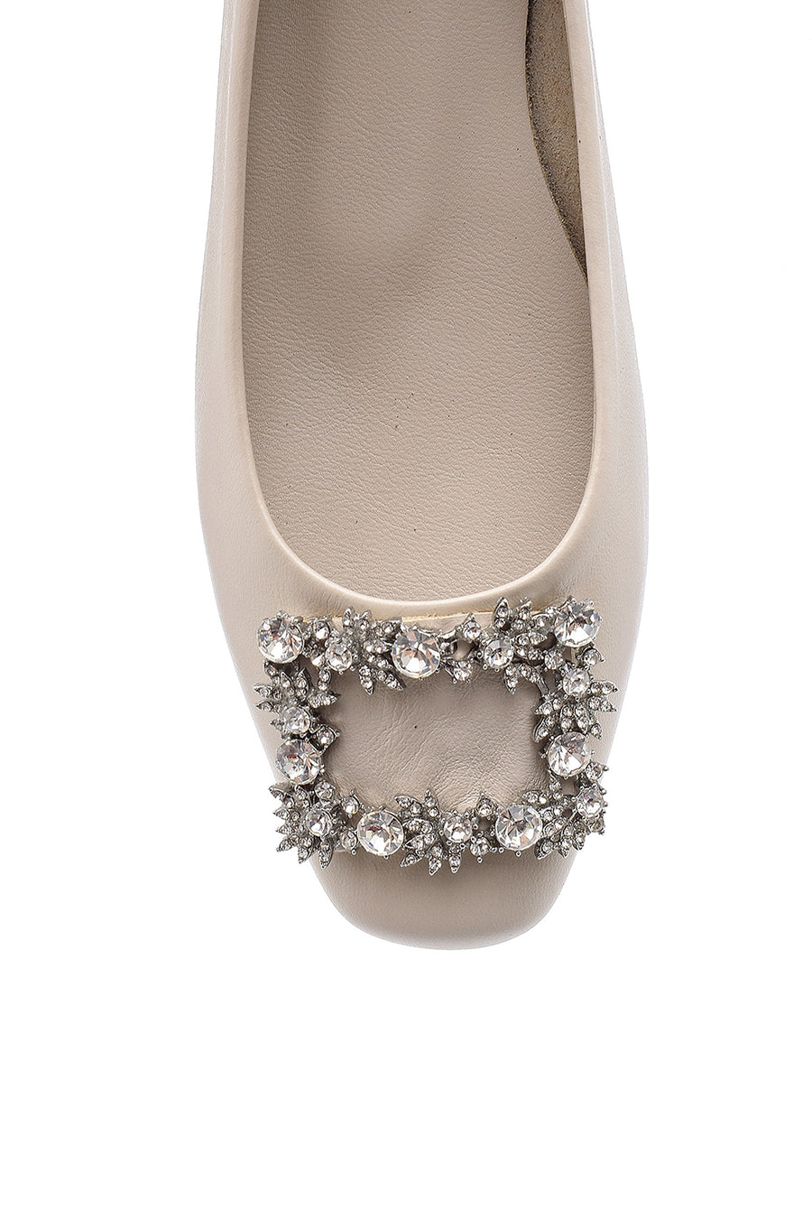 Women's Leather Stone Ballerinas
