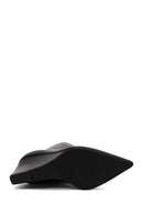 Woman Black Zip Closure Wedge-Heel Boots | Derimod