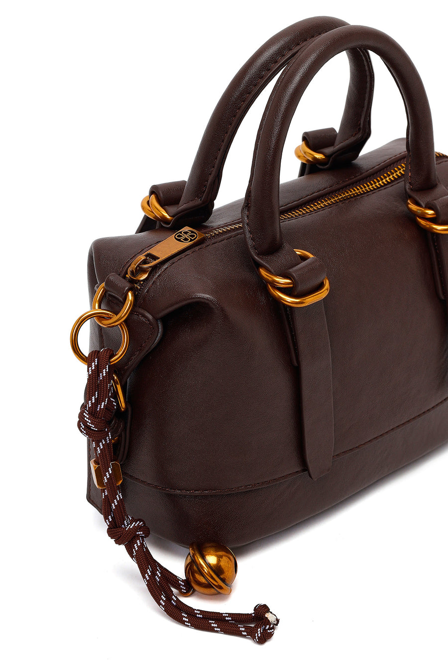 Woman Brown Long-Strap Mini Shoulder Bag