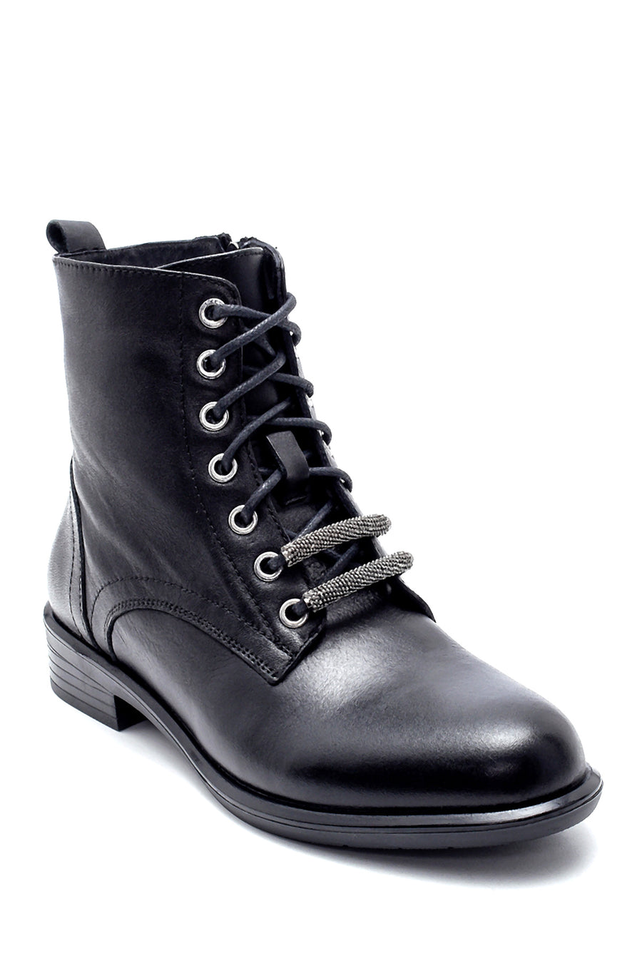 Women's Leather Lacing Detailed Boots