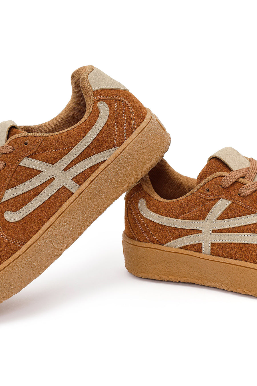 Kadın Taba Bağcıklı Sneaker