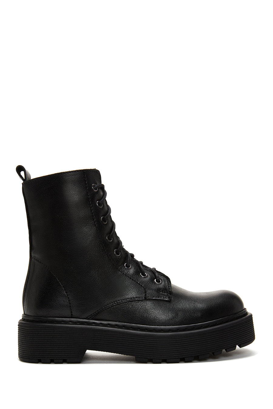 Women's Black Leather Zippered Boots 22WFD1807FT | Derimod