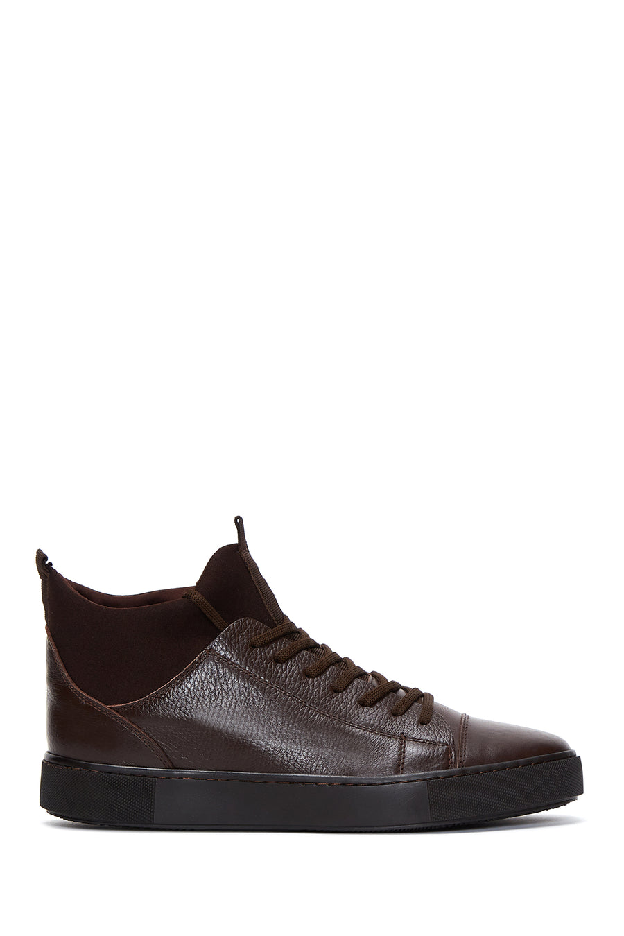 Men's Brown Leather High Top Sneaker 22WFD6303FT | Derimod