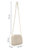 Woman Cream Long Braided Crossbody Bag with Long Chain Strap | Derimod