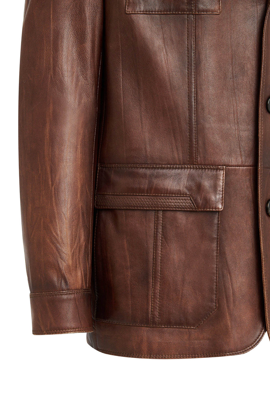 Kevin Erkek Camel Blazer Deri Ceket