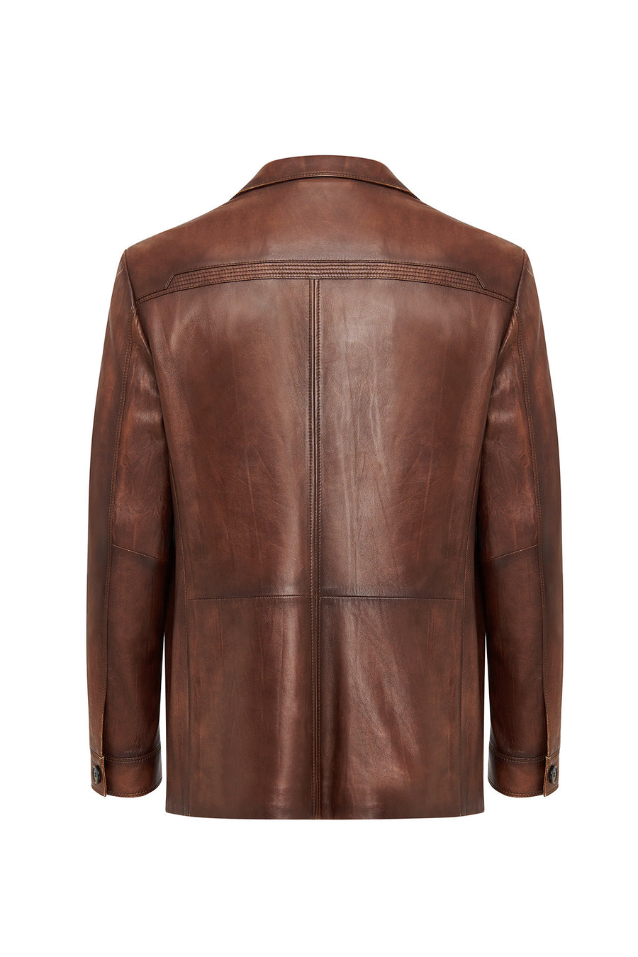 Kevin Erkek Camel Blazer Deri Ceket
