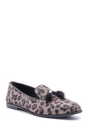 Women's Leather Leopard Patterned Loafer | Derimod