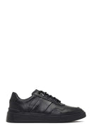 Erkek Siyah Bağcıklı Kalın Tabanlı Deri Sneaker | Derimod