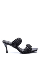 Women's Knitted Detailed Heeled Slippers | Derimod