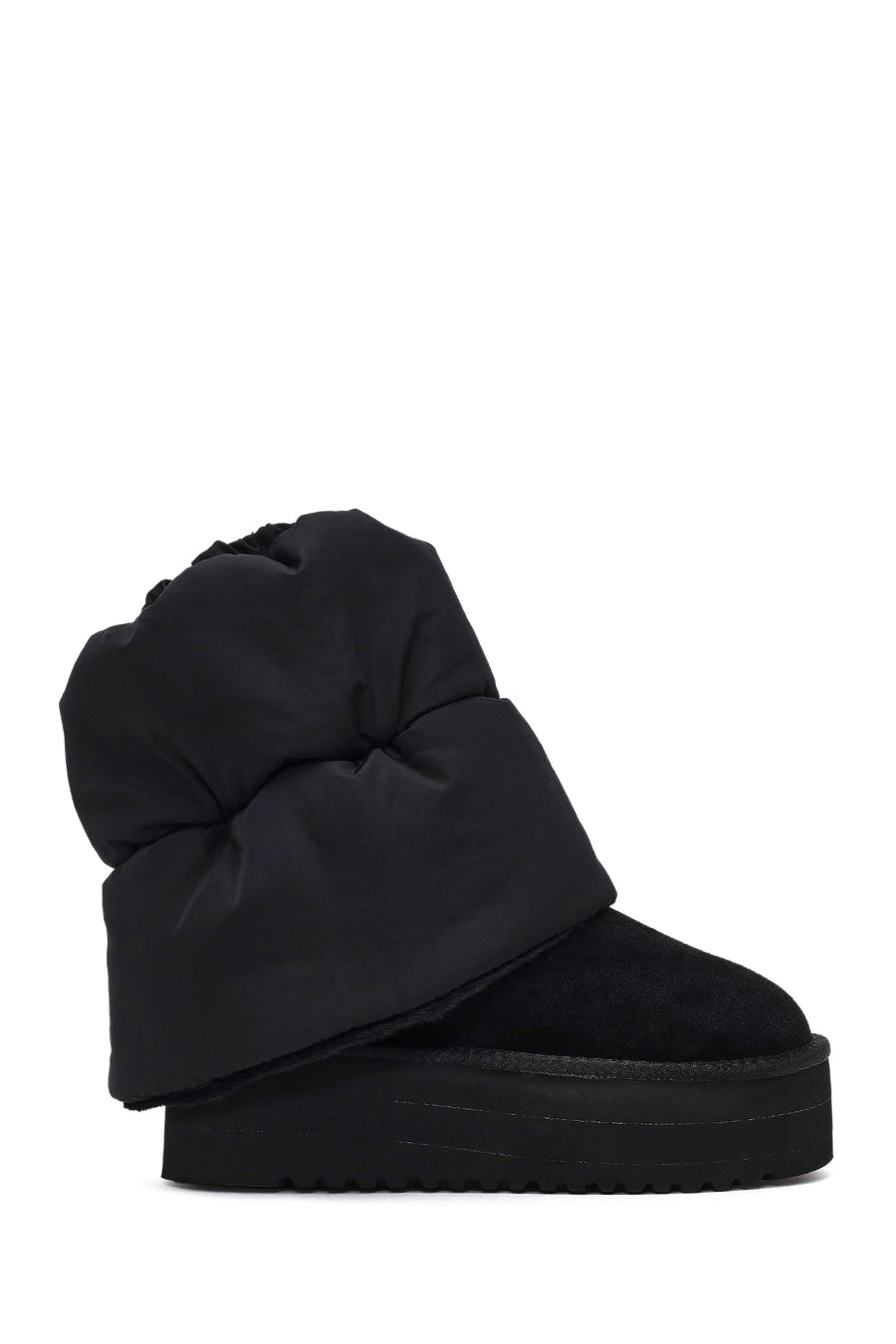 Women's Black Thick-Soled Suede Leather Teddy Boot