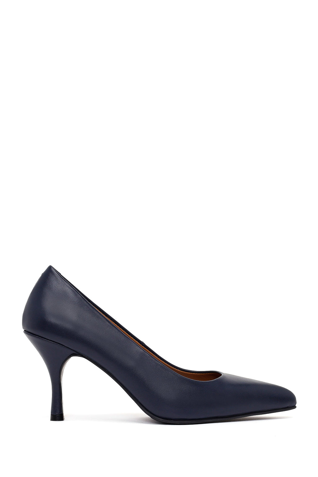 Kadın Lacivert İnce Topuklu Deri Stiletto