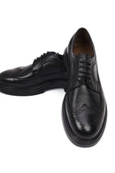 Men's Black Lace-Up Thick-Soled Leather Casual Shoe | Derimod