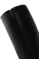 Woman Black Zippered Low Heeled Shoes Leather Boot | Derimod