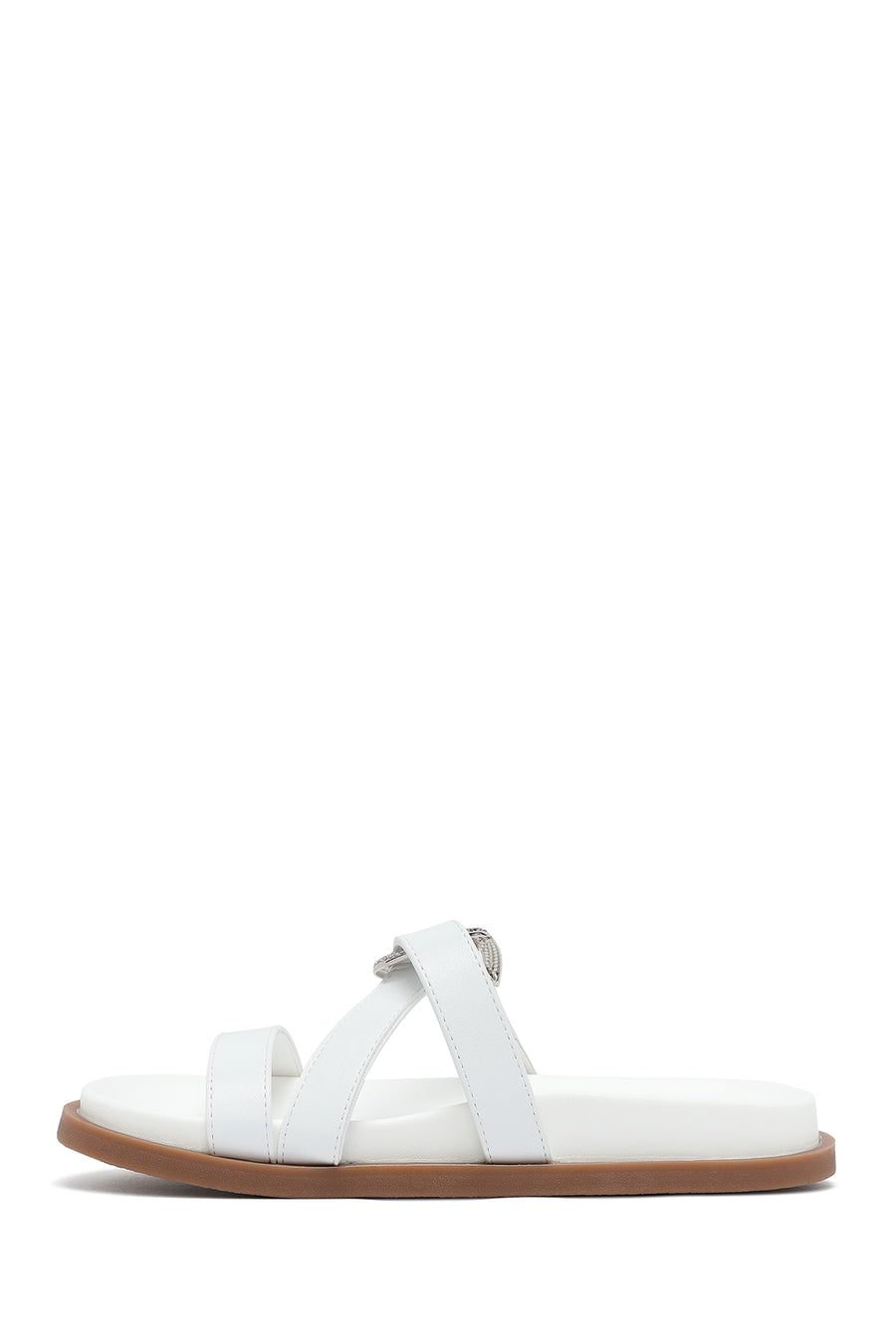 Woman White Stone Slippers