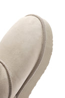 Women's Beige Thick-Soled Suede Leather Boots | Derimod