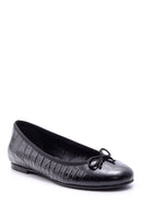 Women's Crocodile Patterned Bow Ballerina Ballerinas | Derimod