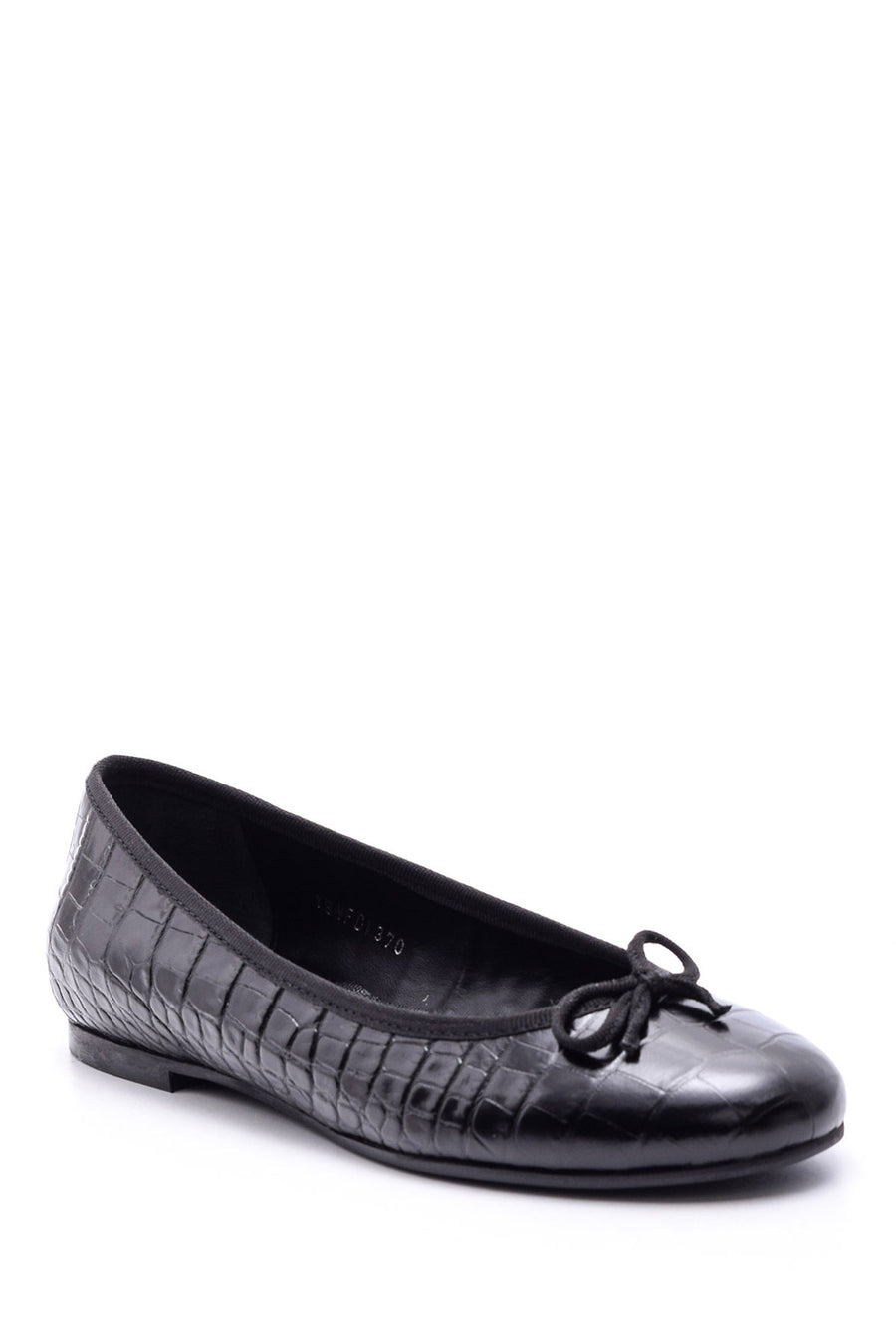 Women's Crocodile Patterned Bow Ballerina Ballerinas 19WFD1370E3 | Derimod