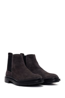 Male Grey Suede Chelsea Boots | Derimod