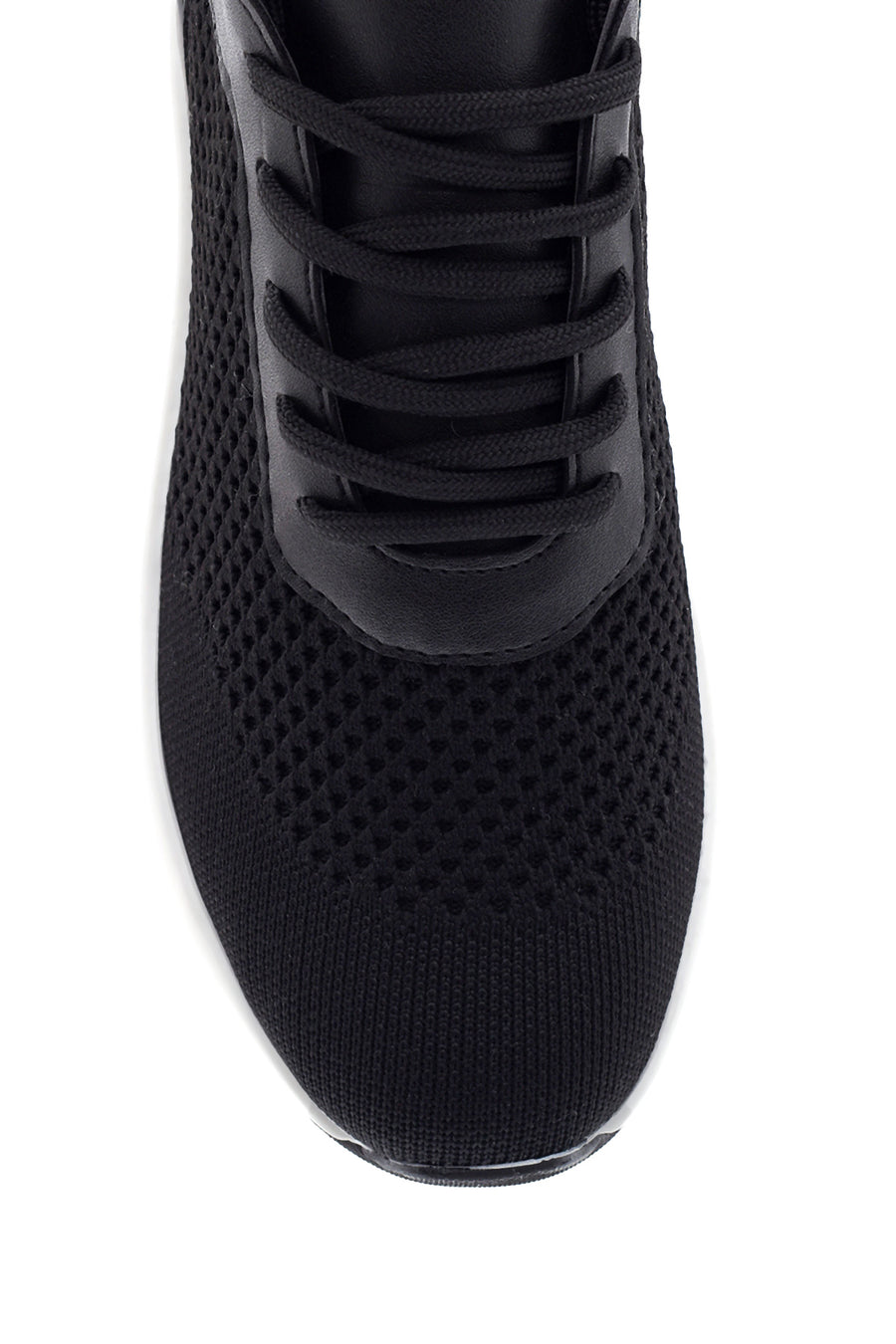 Kadın Siyah Kalın Tabanlı Kumaş Sneaker