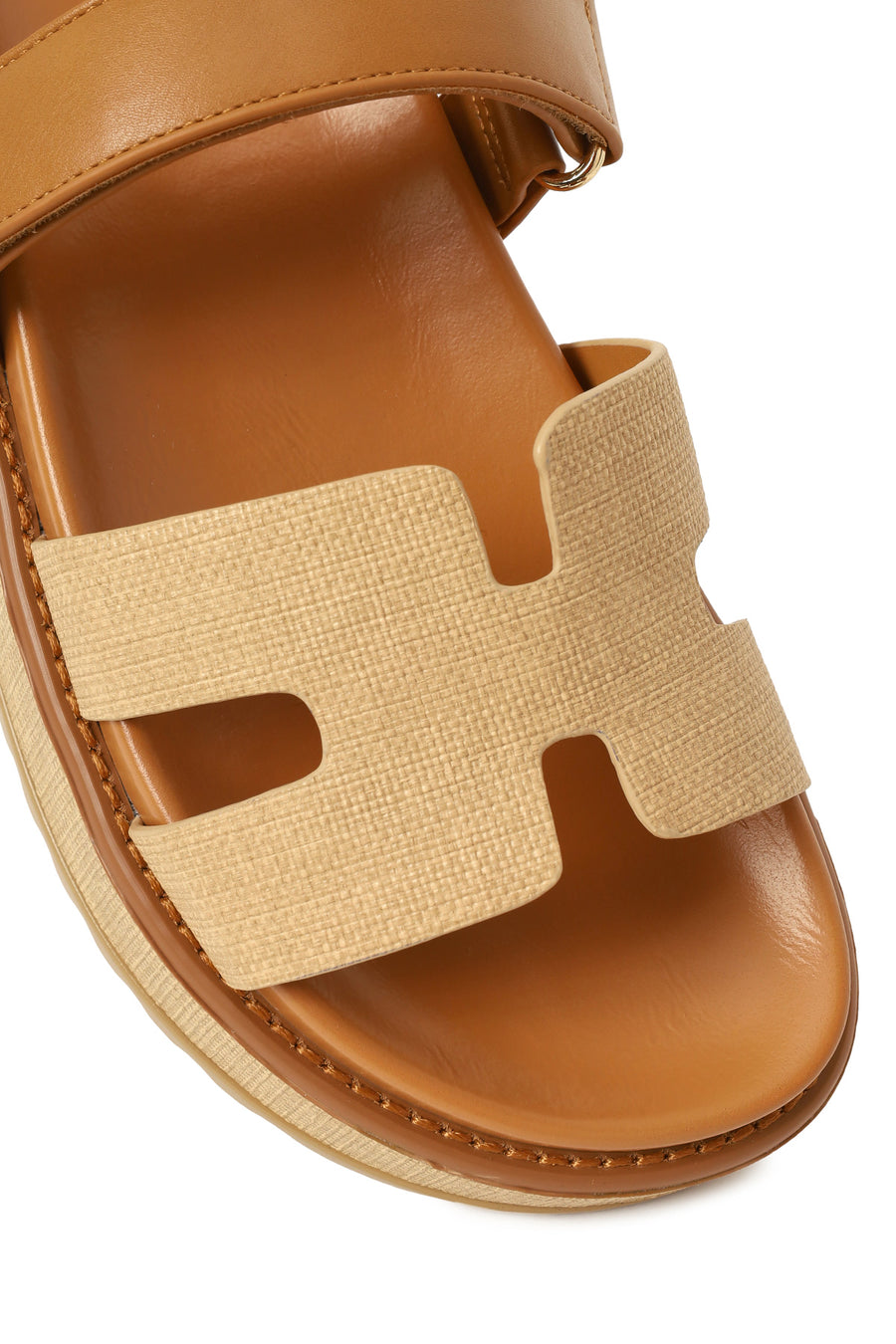 Woman Beige Strappy Thick-Soled Slipper