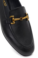 Kadın Siyah Tokalı Deri Loafer | Derimod