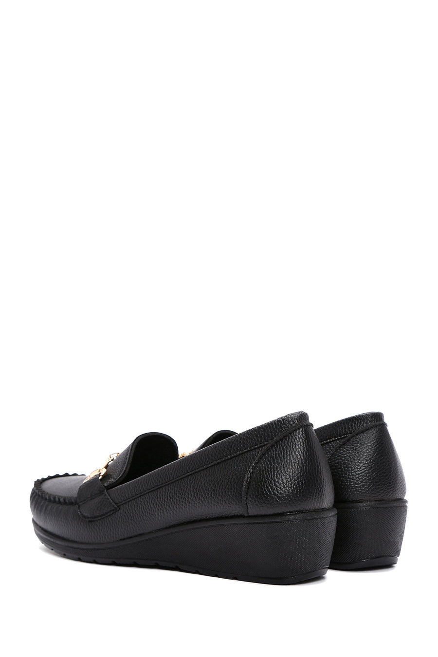 Women's Black Wedge Heel Loafer