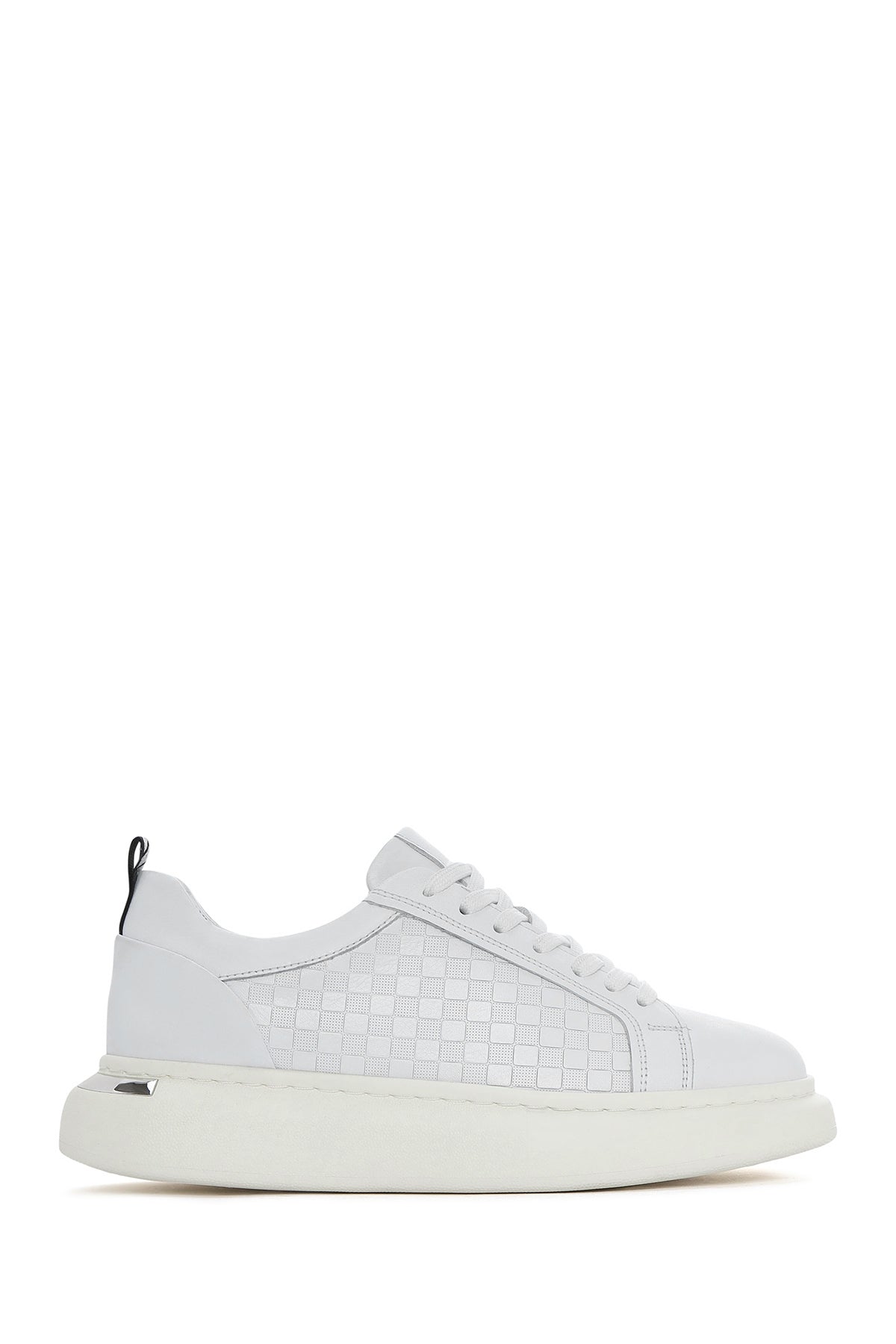Erkek Beyaz Bağcıklı Kalın Tabanlı Deri Sneaker 25SFD641418 | Derimod
