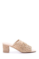 Women's Straw Heeled Slippers | Derimod