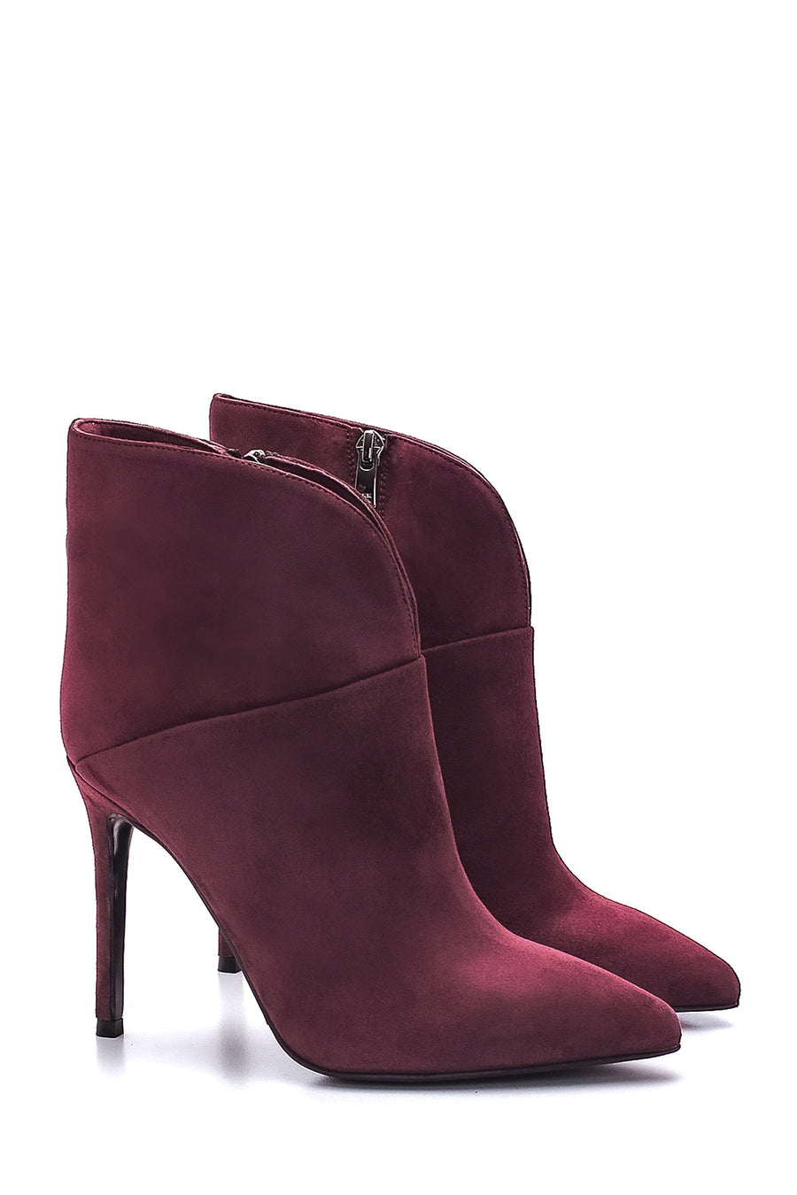 Women's Leather Suede Heeled Boots