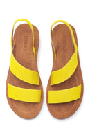 Women's Yellow Casual Flat Sandals | Derimod