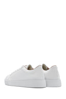 Women's White Lace-Up Leather Sneaker | Derimod