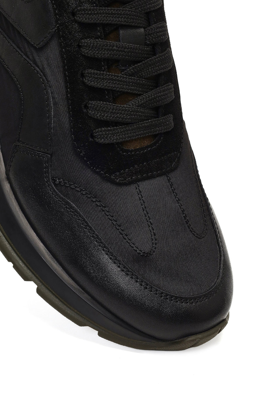 Erkek Yeşil Bağcıklı Deri Sneaker