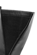 Women's Black Zippered Chunky High Heel Boots | Derimod