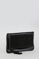 Women's Black Leather Clutch | Derimod