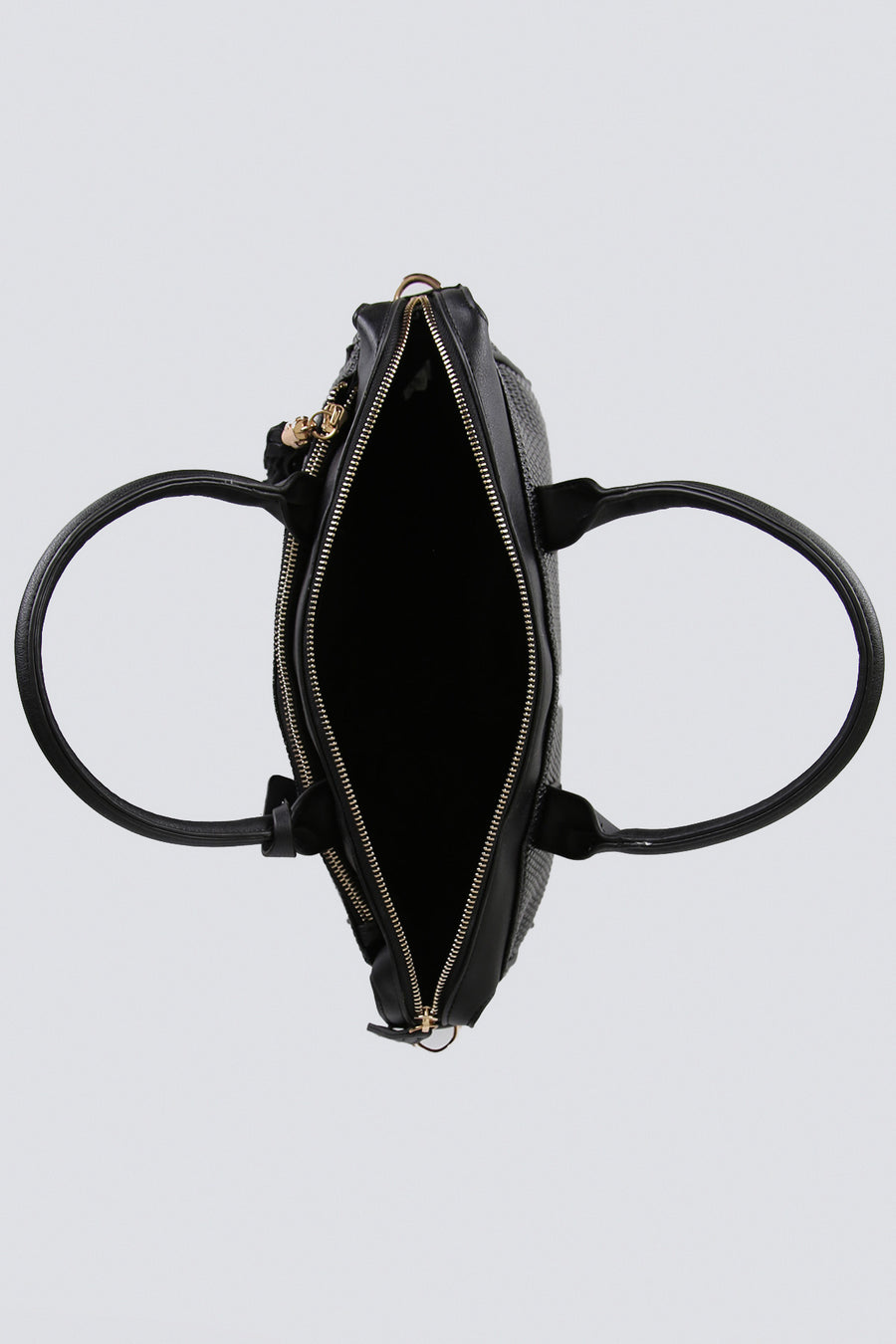 Women's Black Synthetic Leather Shoulder Bag