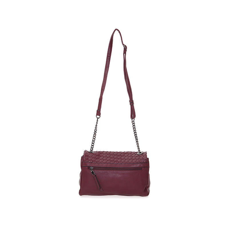 Women's Burgundy Synthetic Leather Crossbody Bag