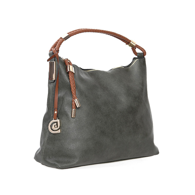 Women's Green Faux Leather Shoulder Bag