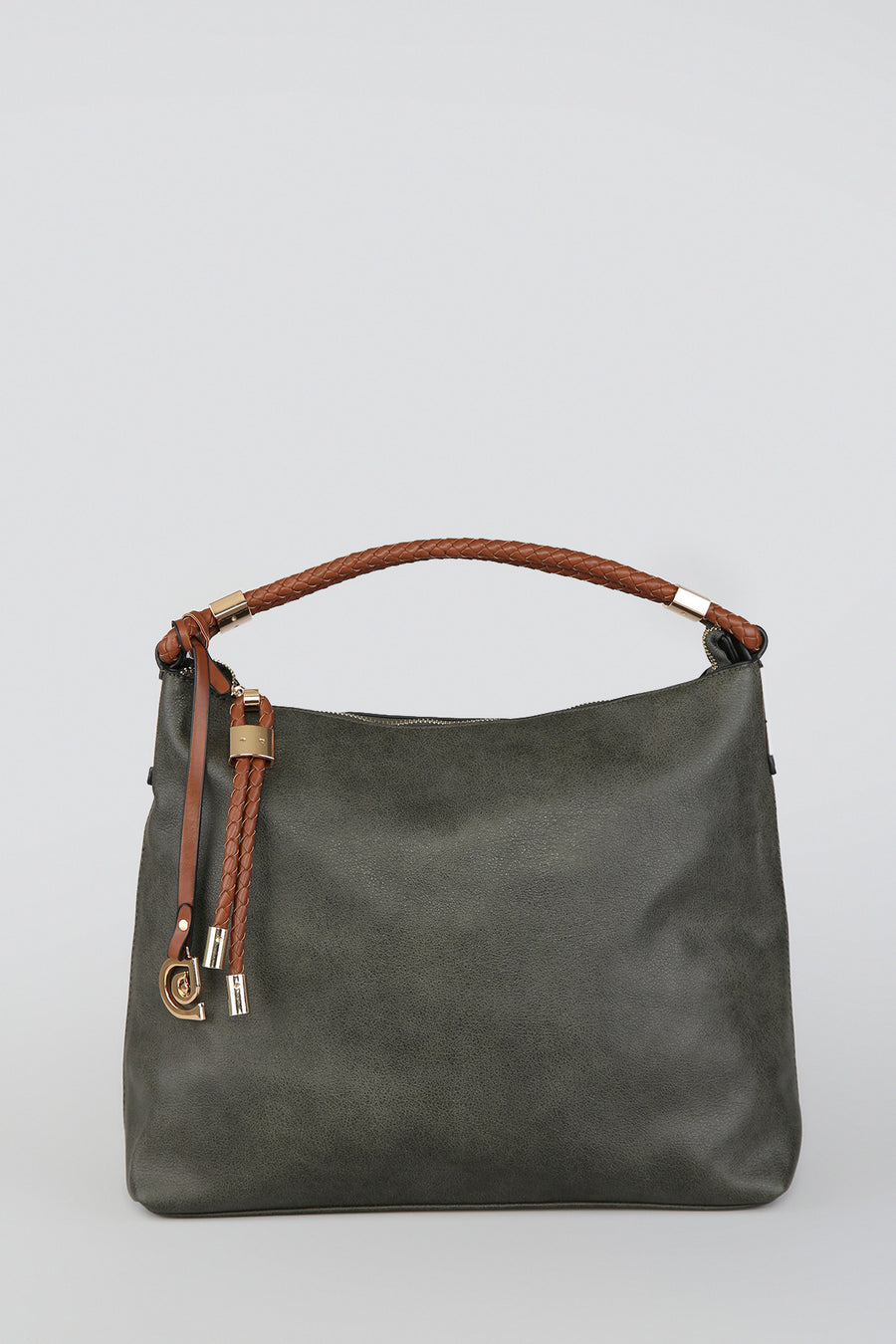 Women's Green Faux Leather Shoulder Bag