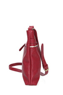 Women's Burgundy Synthetic Leather Crossbody Bag | Derimod