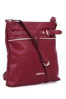 Women's Burgundy Synthetic Leather Crossbody Bag | Derimod