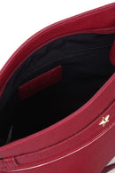 Women's Burgundy Synthetic Leather Crossbody Bag | Derimod