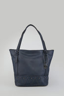 Women's Navy Blue Synthetic Leather Shoulder Bag | Derimod