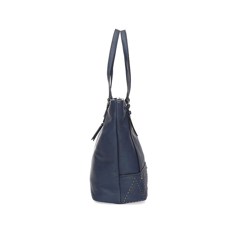 Women's Navy Blue Synthetic Leather Shoulder Bag