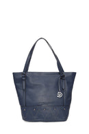 Women's Navy Blue Synthetic Leather Shoulder Bag | Derimod
