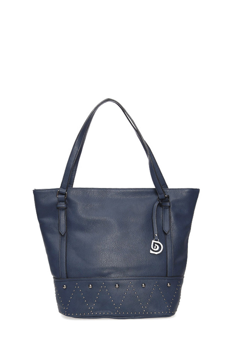 Women's Navy Blue Synthetic Leather Shoulder Bag